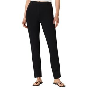 Quince Ultra Stretch Ponte Straight Leg Pant Petite Black Sml Comfort Pullon